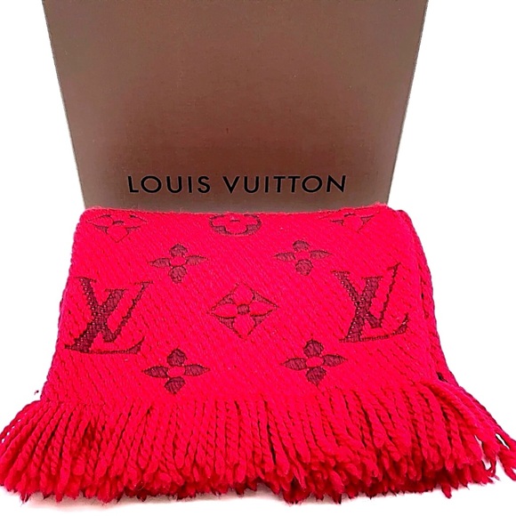 Auth Louis Vuitton Echarpe Logomania Wool Red M72432 Long Scarf W/Box - Picture 1 of 10